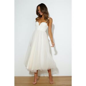Hello Molly FAIRYTALE WORLD MIDI DRESS CREAM